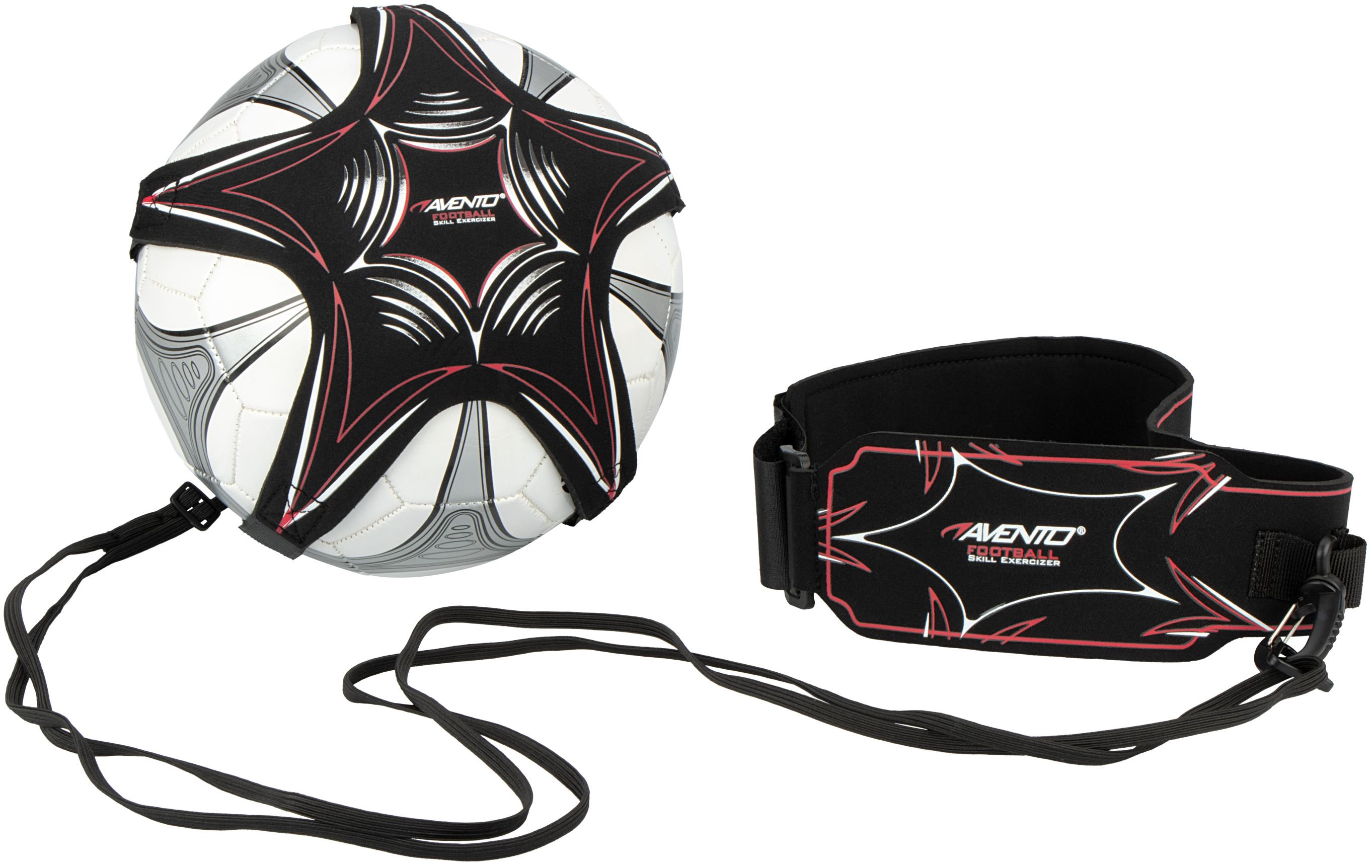 Diržas futbolo įgūdžiams lavinti AVENTO 75BC Black/red