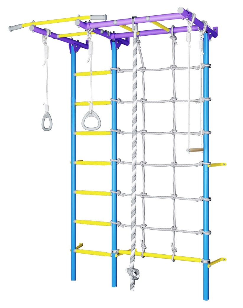 Sporto kompleksas (gimnastikos sienelė) SANRO S7 šviesiai violetinė-žydra, 219,6x154cm