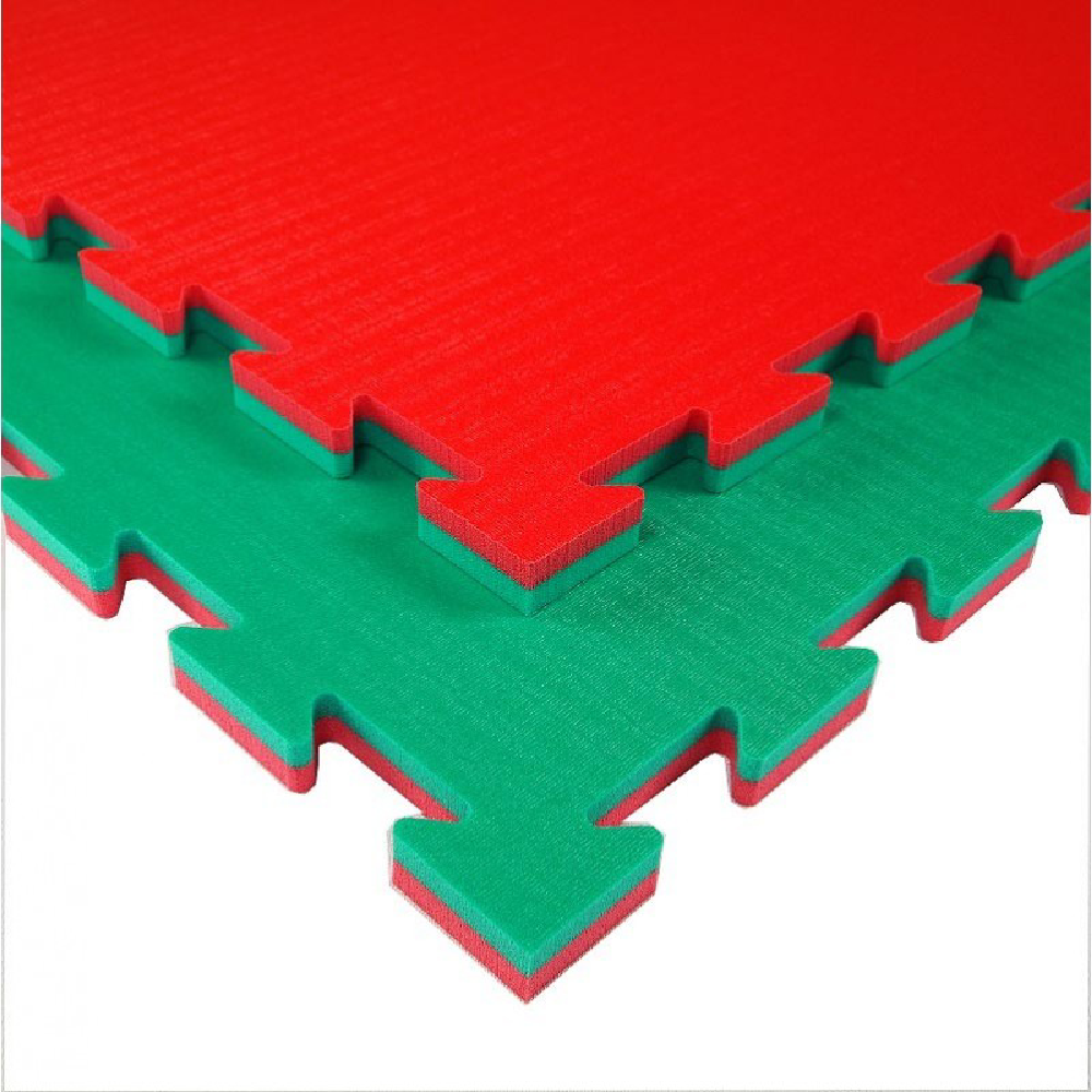 Grindų Danga Tatami K20L Raudona Žalia 100x100x2cm Tankis 80 kg/m³