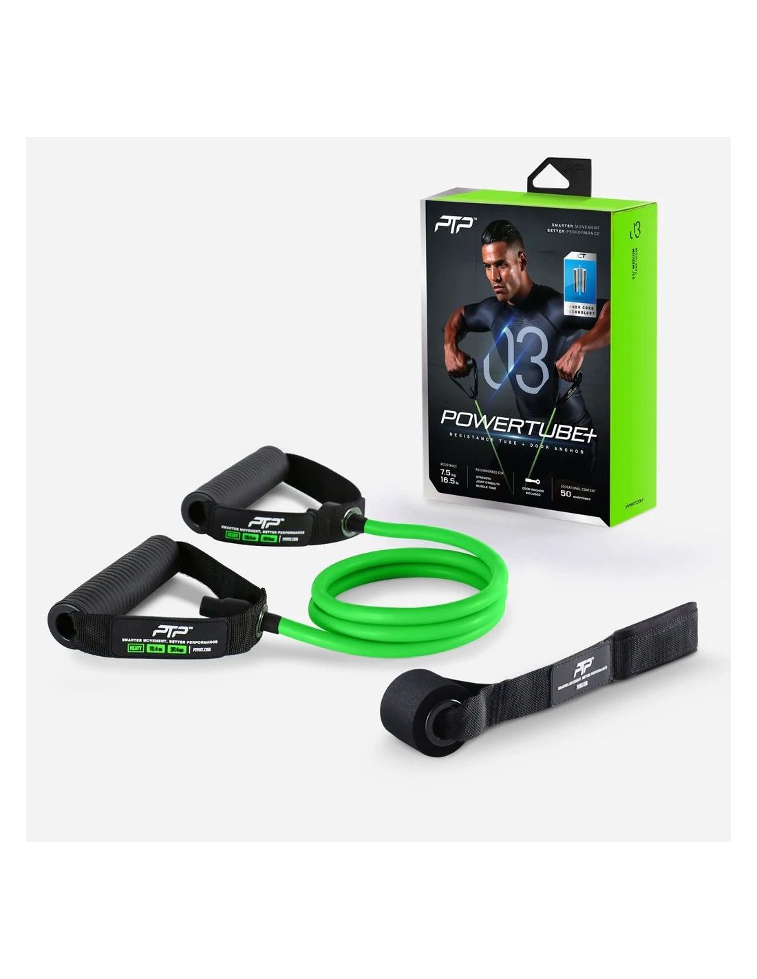 Pasipriešinimo guma su rankenomis PTP "POWERTUBE+MEDIUM"