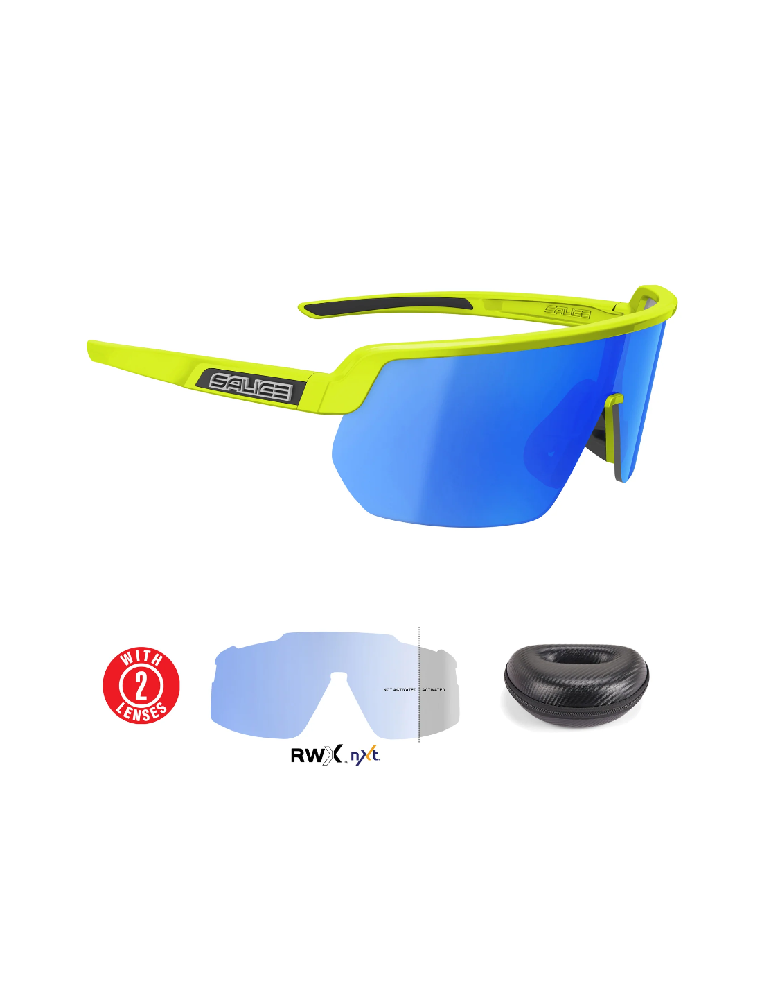 Akiniai SALICE "023 RWX MIRROR LIGHT ADAPTIVE LIME"