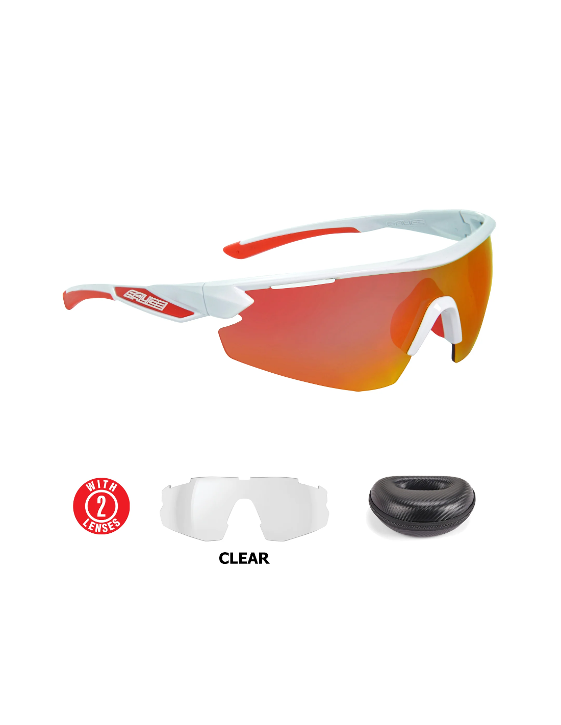 Akiniai SALICE "012 RW MIRROR WHITE -RED"