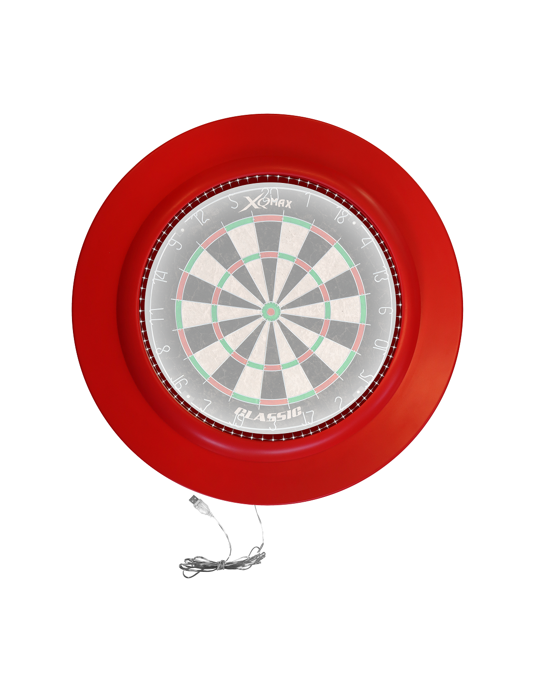 Smiginio taikinio apsauga su apšvietimu XQmax "LED PU DARTS SURROUND" (raudona)
