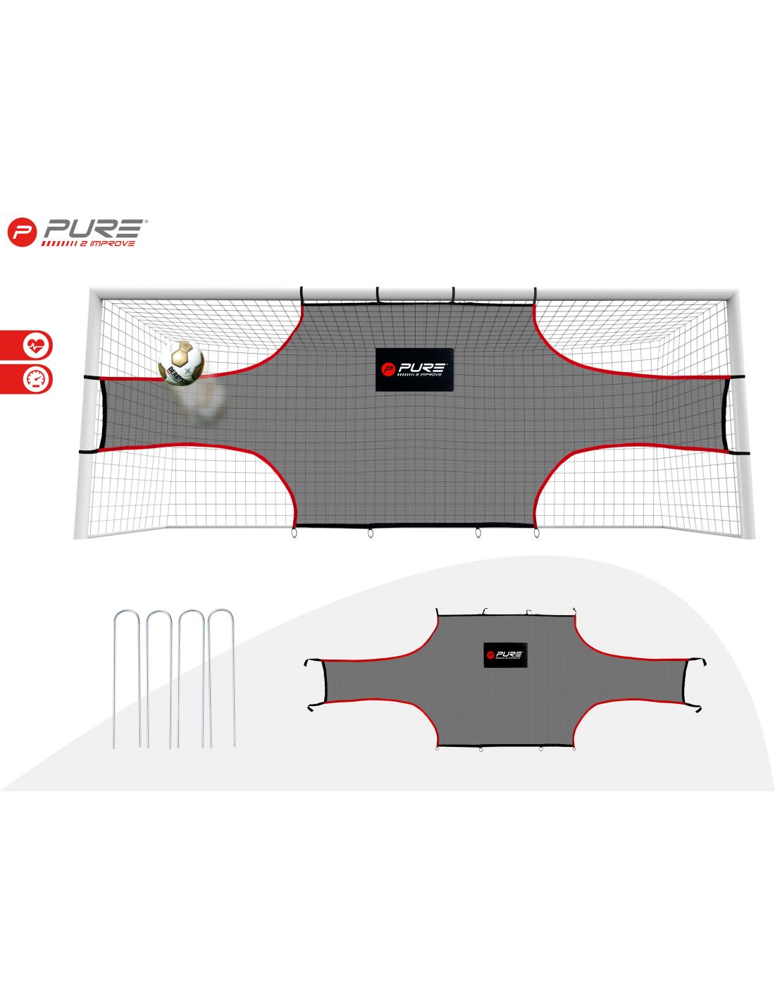 Futbolo vartų tinklas baudinių treniruotėms Pure2improve (715x230cm)