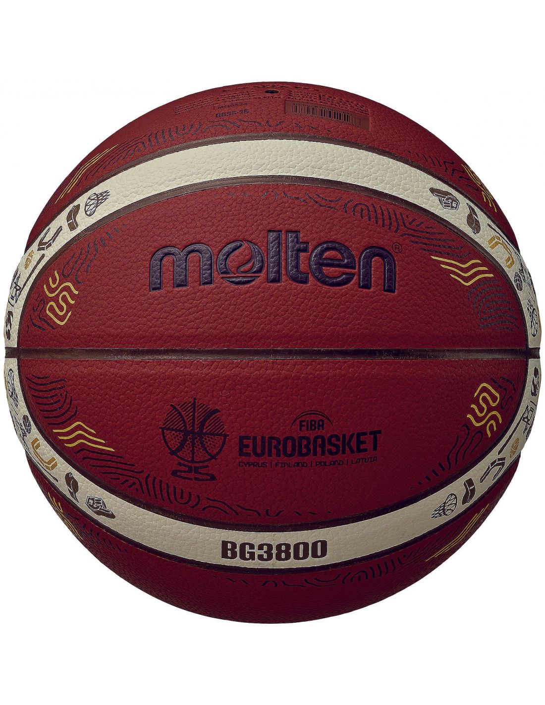 Krepšinio kamuolys MOLTEN B7G3800-E5Z Eurobasket 2025 (7dydis)