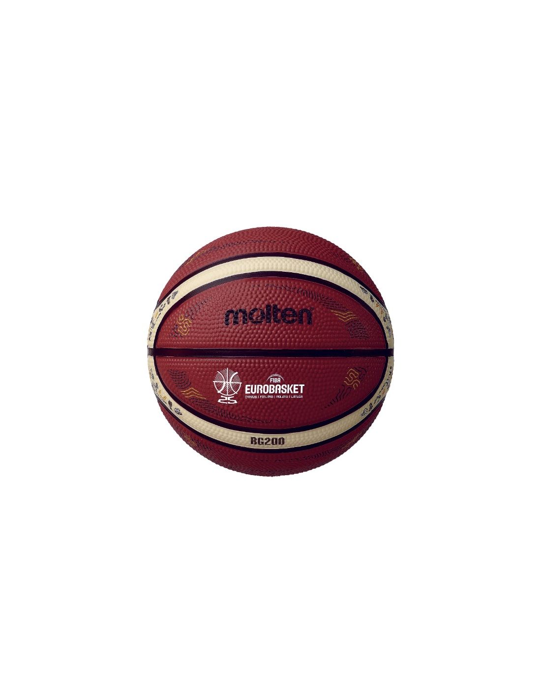 Mini krepšinio kamuolys MOLTEN B1G200-E5Z Eurobasket 2025 (1dydis)