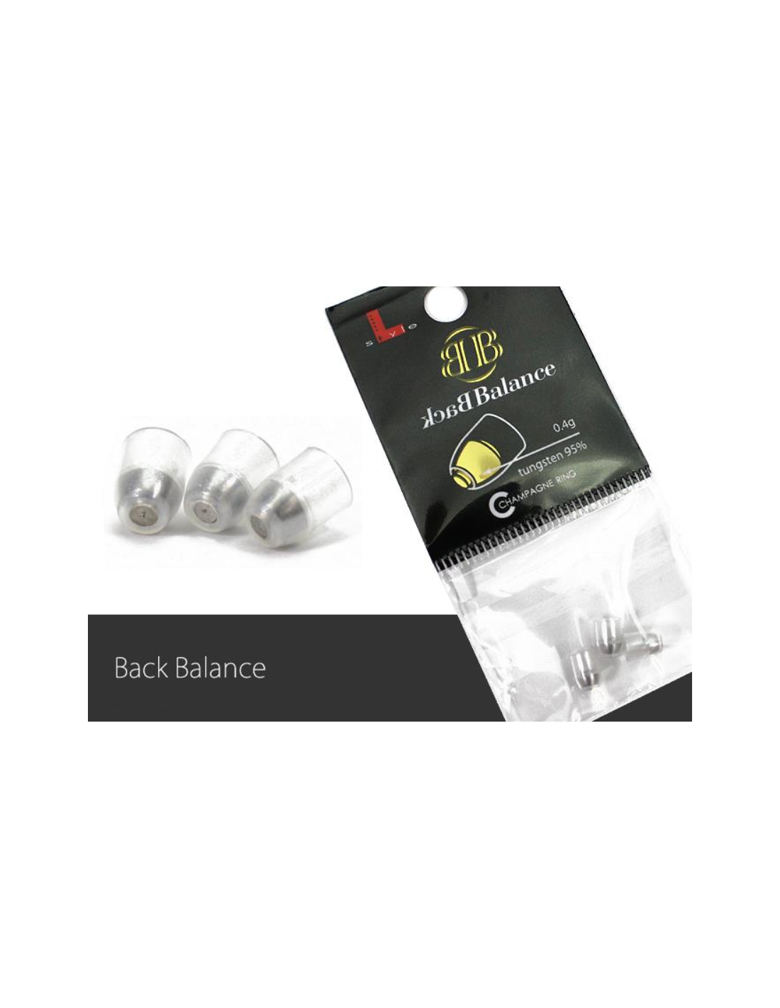 L-Style apsauginiai žiedeliai "Champagne Ring" Back Balance (0,4g)
