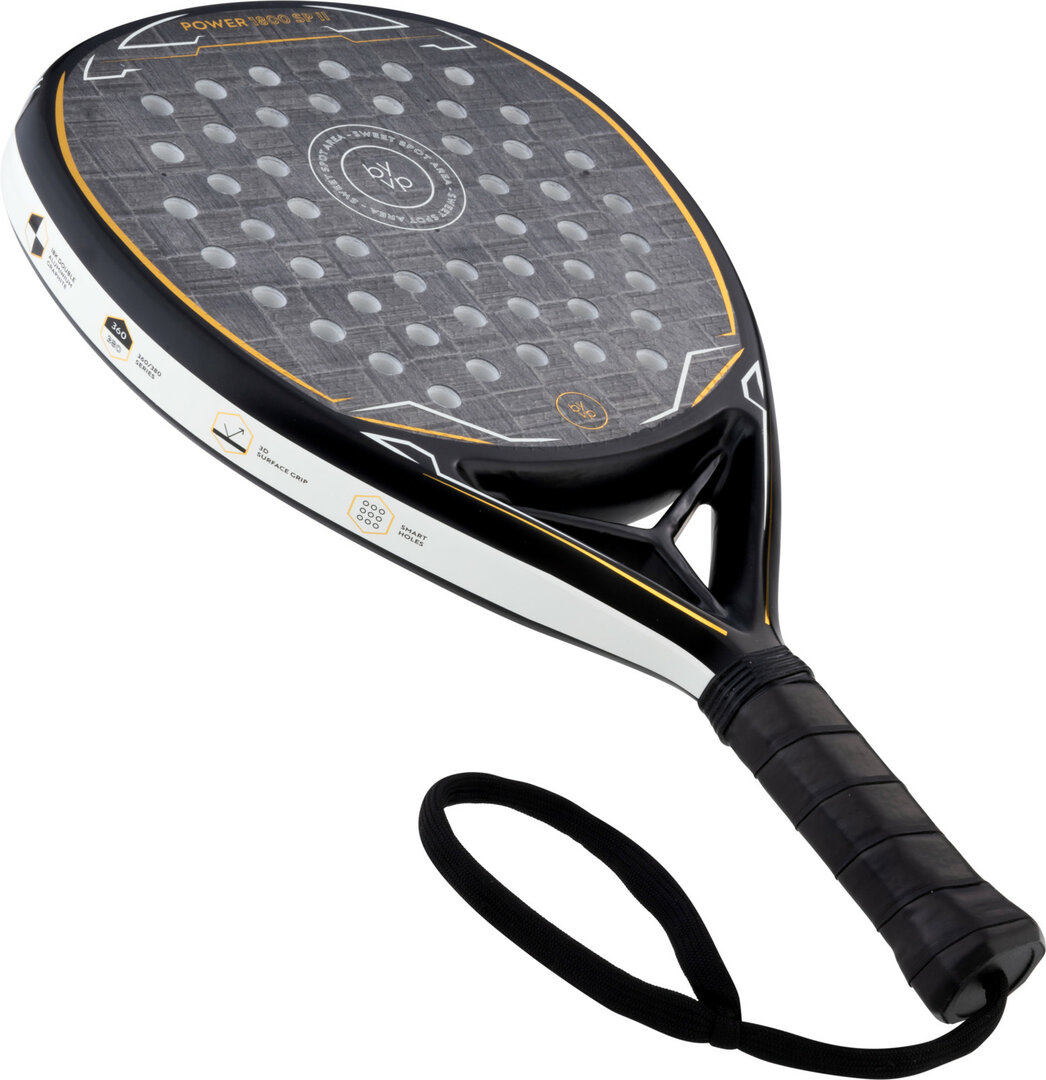 Padelio raketė BYVP Padel Racket POWER 1800 II Black/White/Gold
