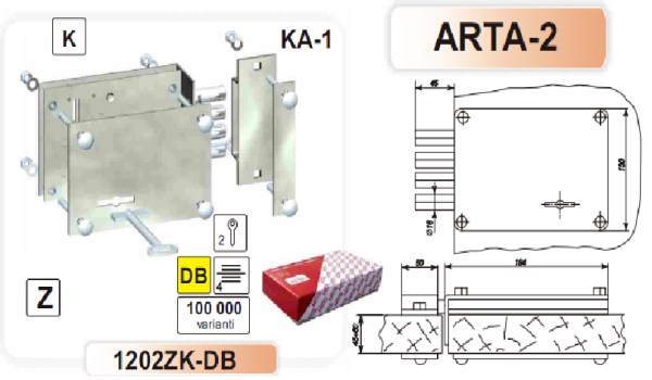 Spyna garažo durų ARTA-2 kairė 1202ZK-DB
