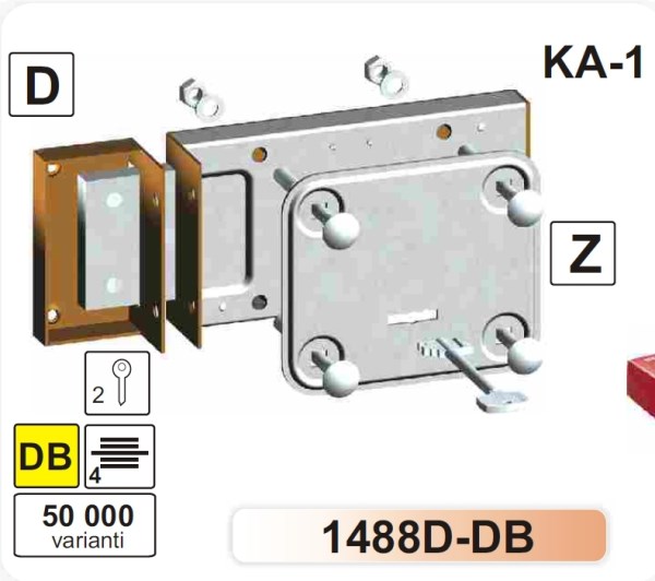 Spyna garažo durų ruda MARTA 1488D-DB
