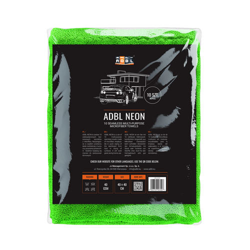 ADBL Mikropluošto šluosčių rinkinys neapsiūtais kraštais "Neon" 250GSM (10 vnt.)