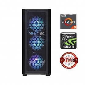 Ryzen 5 7600 16GB 512GB SSD NVME 2TB HDD RTX 4060 Ti NoOs Stacionarus kompiuteris