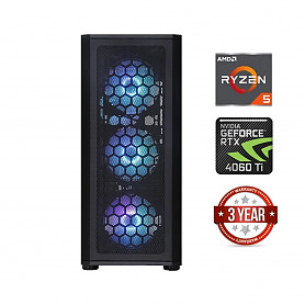 Ryzen 5 7600 32GB 512GB SSD NVME 1TB HDD RTX 4060 Ti NoOs Stacionarus kompiuteris