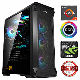 Ryzen 7 7800X3D 16GB 1TB SSD RTX 4060 NoOs Stacionarus kompiuteris
