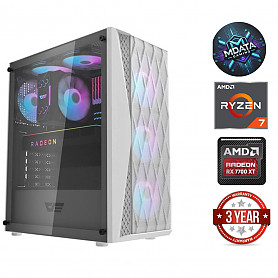 Ryzen 7 5800X 32GB 512GB SSD RX 7700 XT NoOS White Stacionarus kompiuteris