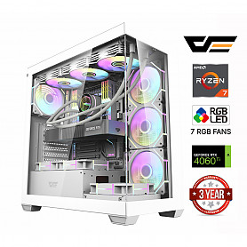 Ryzen 7 7700X 16GB 2TB SSD NVME 1TB HDD RTX 4060 Ti NoOs Stacionarus kompiuteris