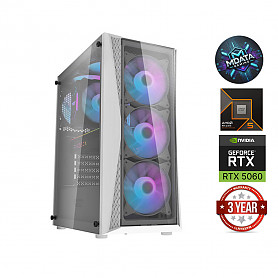 Ryzen 5 9600X 16GB 2TB SSD RTX 5060 NoOS DK352 WHITE Stacionarus kompiuteris