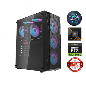 Ryzen 5 9600X 32GB 512GB 1TB HDD SSD RTX 5060 NoOS DK352 BLACK Stacionarus kompiuteris