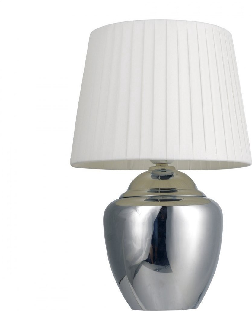 Table lamp Platinet PLATINET TABLE LAMP TABLE SILVER BASE, WHITE SHADE, H35 [45690]