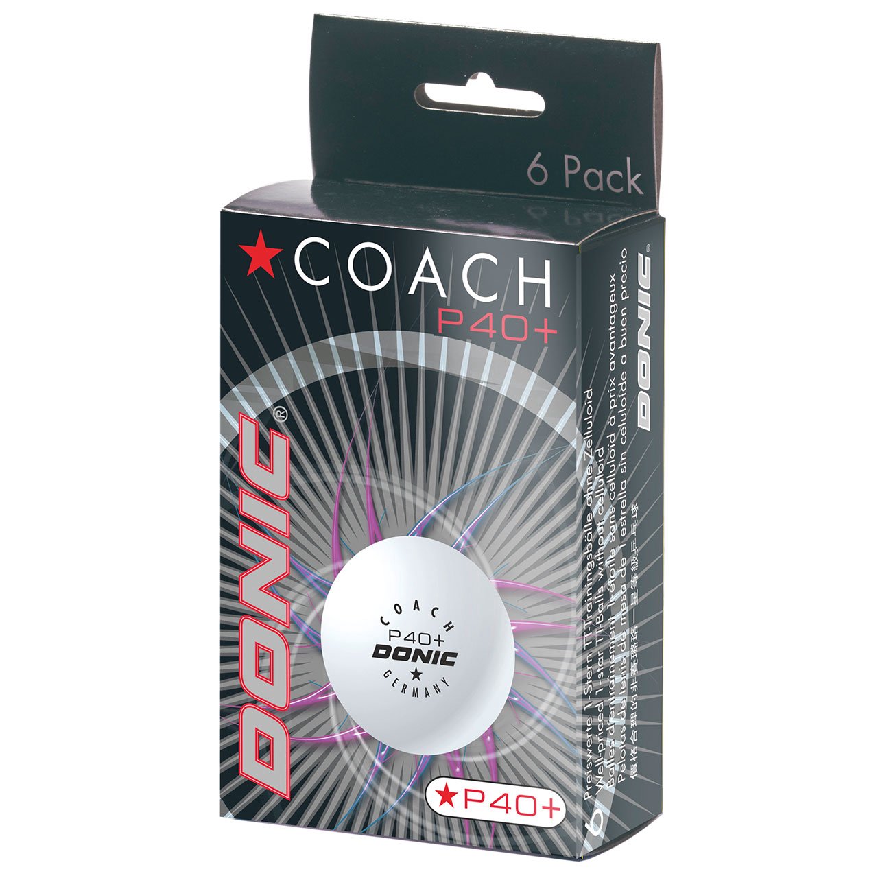 Stalo teniso kamuoliukai DONIC P40+ Coach 1 žv.  6vnt White