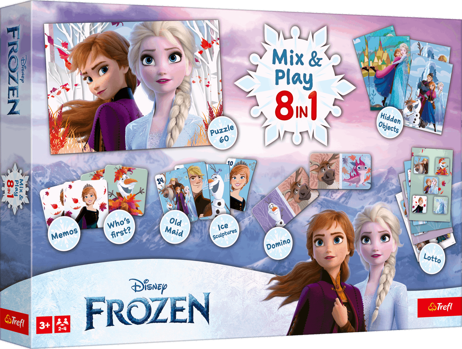 Stalo žaidimų rinkinys TREFL FROZEN 8in1 Mix&play