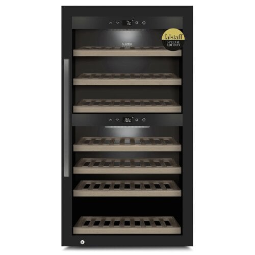 Vyno šaldytuvas Caso Smart Wine Cooler WineExclusive 66 Energy efficiency class G, Free standing, Bottles capacity Up to 66 bottles, Cooling type Compressor technology, Black