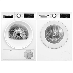 Bosch, 10 kg + 9 kg - Skalbimo mašina + džiovyklė, WGG254ZLSN+WQG242AAS