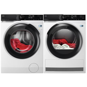 AEG, 9 kg + 8 kg - Skalbimo mašina + džiovyklė LFR73964VE+TR838H4CE