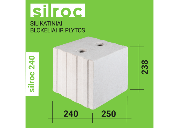 Silikatiniai blokeliai SILROC, Bauroc