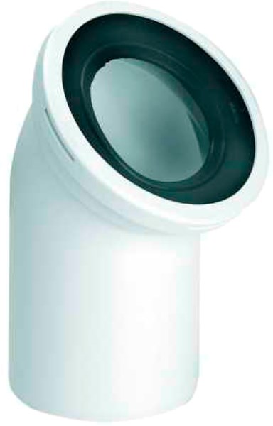 Alkūnė WC pajungimui  Ø 100 mm 45° DN100/45 McALPINE