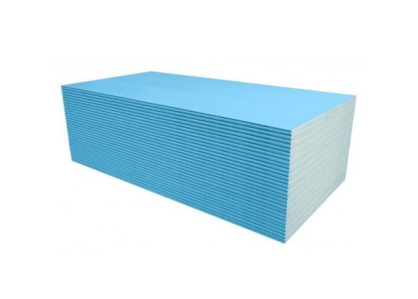 Plokštė gipso kartono Knauf BLUE GKFI, 1200x2600x12,5 mm, atspari smūgiui, melsva