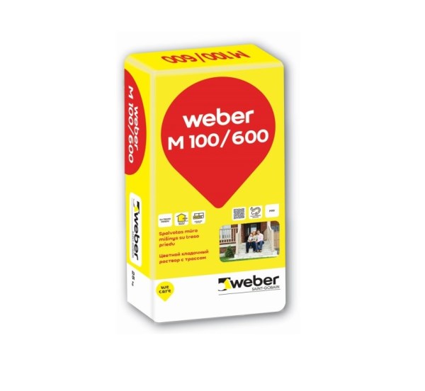 Spalvotas mūro mišinys WEBER M100/600, juodas, 25 kg