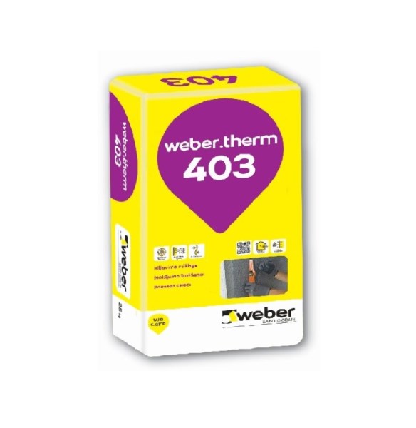 Klijavimo mišinys polistirolo plokštėms, vatai WEBER Therm 403, 25kg