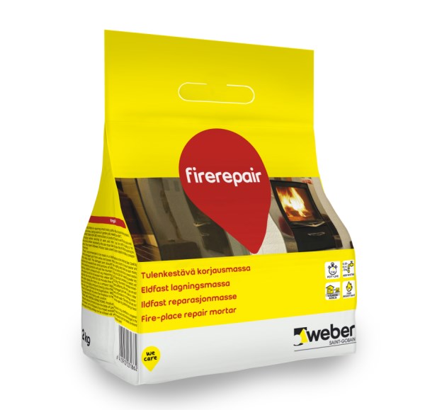 Ugniai atsparus remontinis mišinys pakurų remontui WEBER Fire Repair, 2 kg