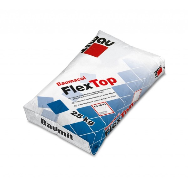 Baumacol Flex Top, 25 kg, C2TES1, fasadiniai plytelių klijai