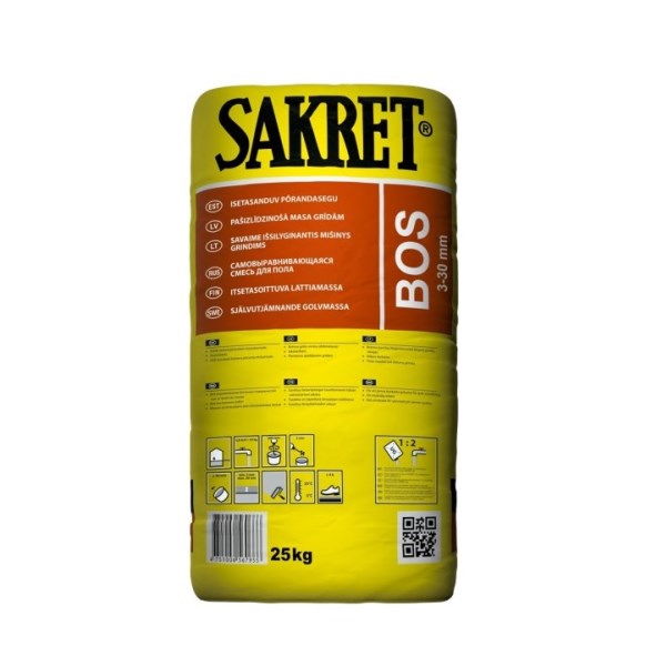 Savaime išsilyginantis mišinys grindims Sakret BOS 25kg