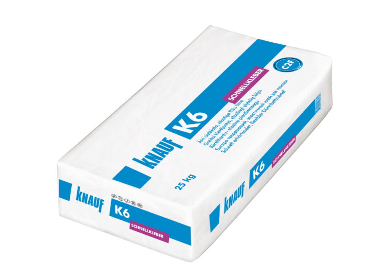 Plytelių klijai KNAUF K6, elastingi, greitai stingstantys, 25 kg