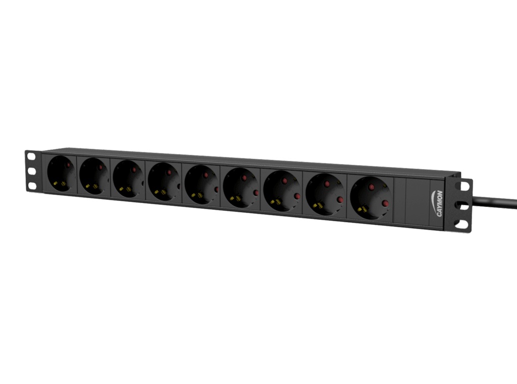 Maitinimo panelė 19'' SW-1U-9G-P 9X220V (be jungiklio)