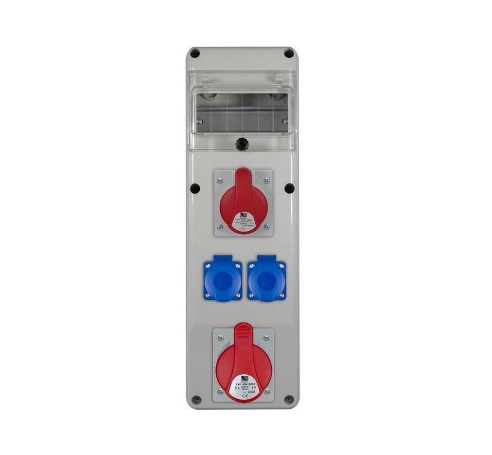 PawBol B.SLIM-6S-14-S plastikinis skydelis 6 mod (2x16A/250V 1x32A/5P 1x16A/5P)
