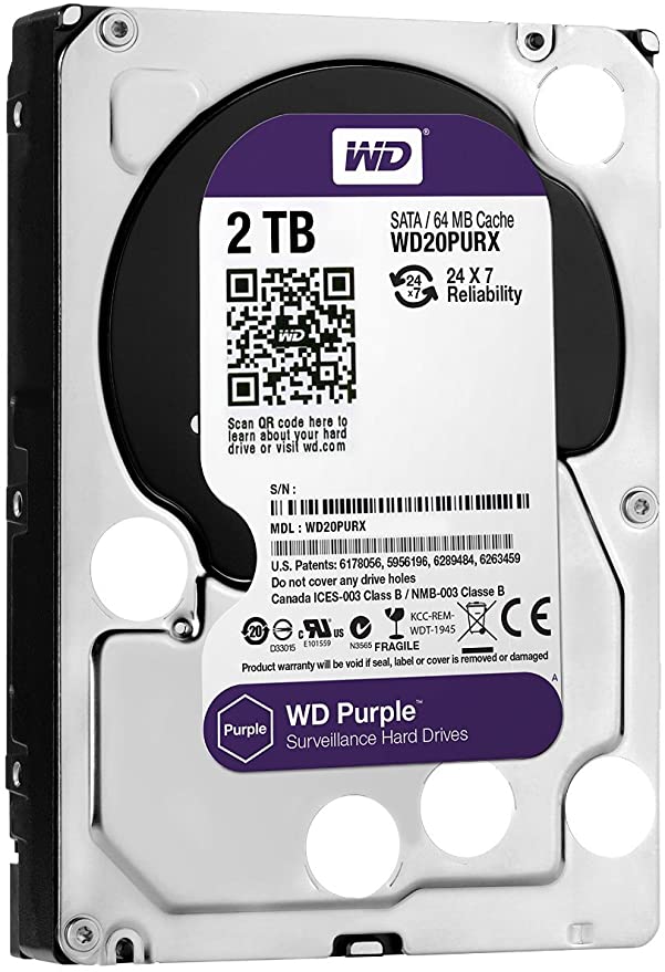 Kietas diskas WD Purple WD20PURX Surveillance 2 TB