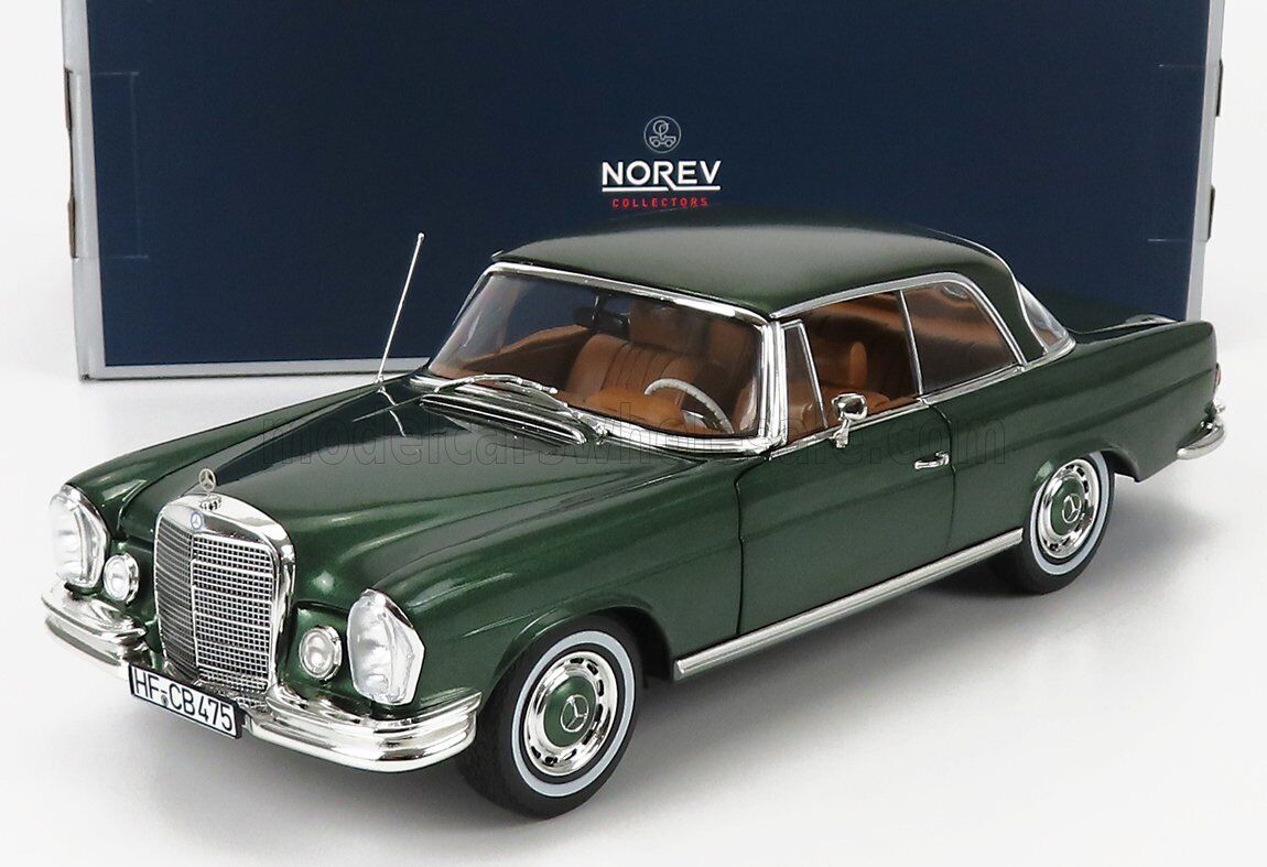 PRE-ORD3R Norev Modeliukas 1/18 1965-1967 Mercedes Benz 250 SE Coupe with brown Interior, green