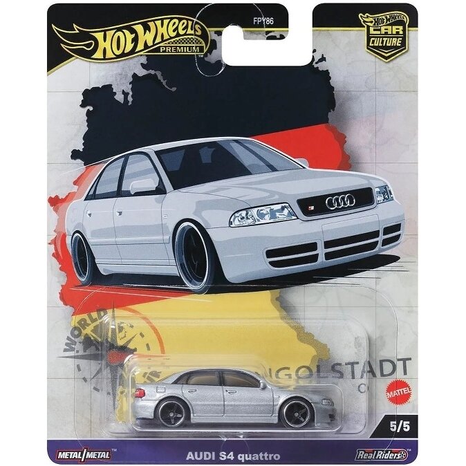 Hot Wheels Premium World Tour Car Culture Modeliukas Audi S4 Quattro, white 5/5 (yra Sandėlyje)