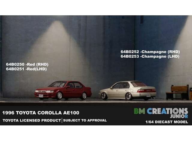 PRE-ORD3R BM Creations Modeliukas Toyota 1996 Corolla AE100, red