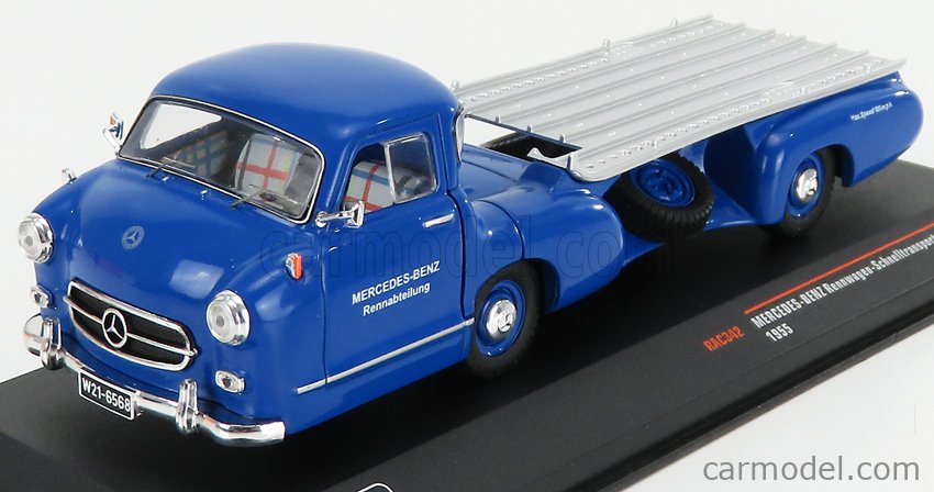 PRE-ORD3R IXO Models Modeliukas 1955 Mercedes Benz F1 renntransporter, blue