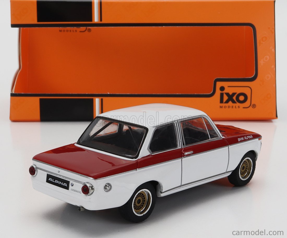 PRE-ORD3R IXO Models Modeliukas 1/43 1972 BMW Alpina 2002 Tii, white/red