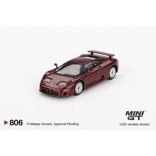 Mini GT Modeliukas 1/64 1995 Bugatti EB110 GT, dark red metallic
