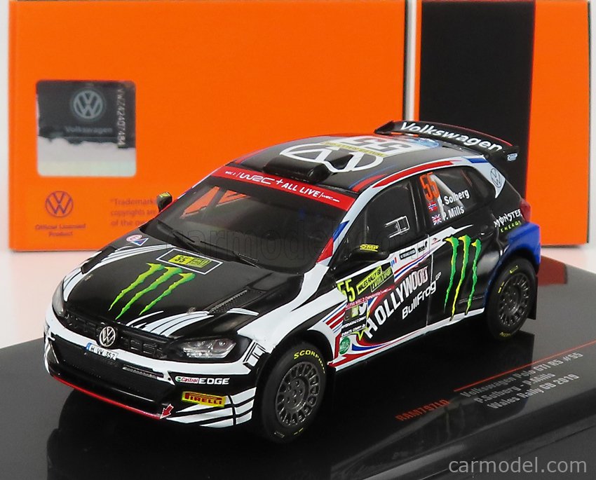 PRE-ORD3R IXO Models Modeliukas 2019 Volkswagen Polo GTI R5 #55 P. Solberg/P. Mills Rally Wales,