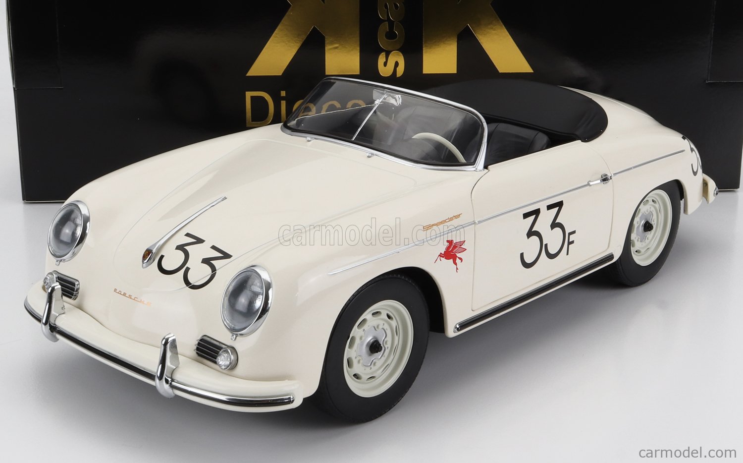 PRE-ORD3R KK Scale Modeliukas 1/12 1955 Porsche 356 A Speedster #33 James, cream