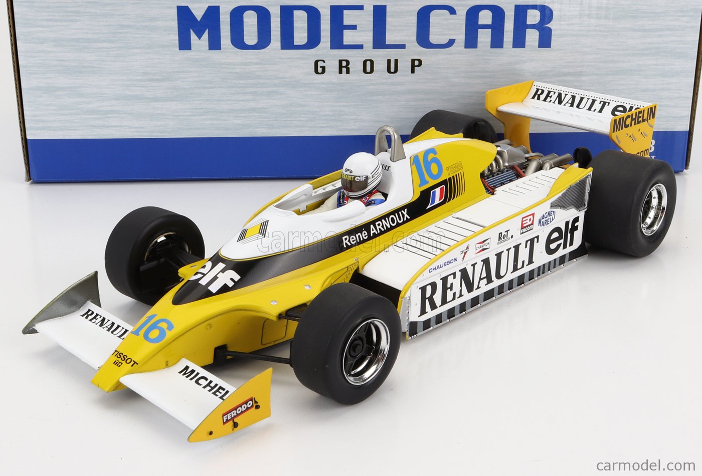 PRE-ORD3R MCG Modeliukas 1/18 1979 Renault RS10, #16 R. Arnoux, Equipe Renault Elf, Formula 1 GP Gre