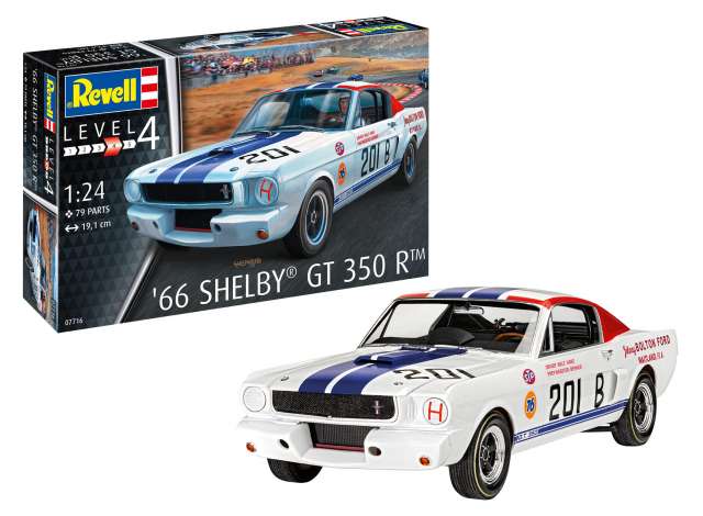 Revell - Germany Surenkamas modeliukas 1/24 1965 Shelby GT 350R, Includes basic colors and brushes Level 4, plastic modelkit